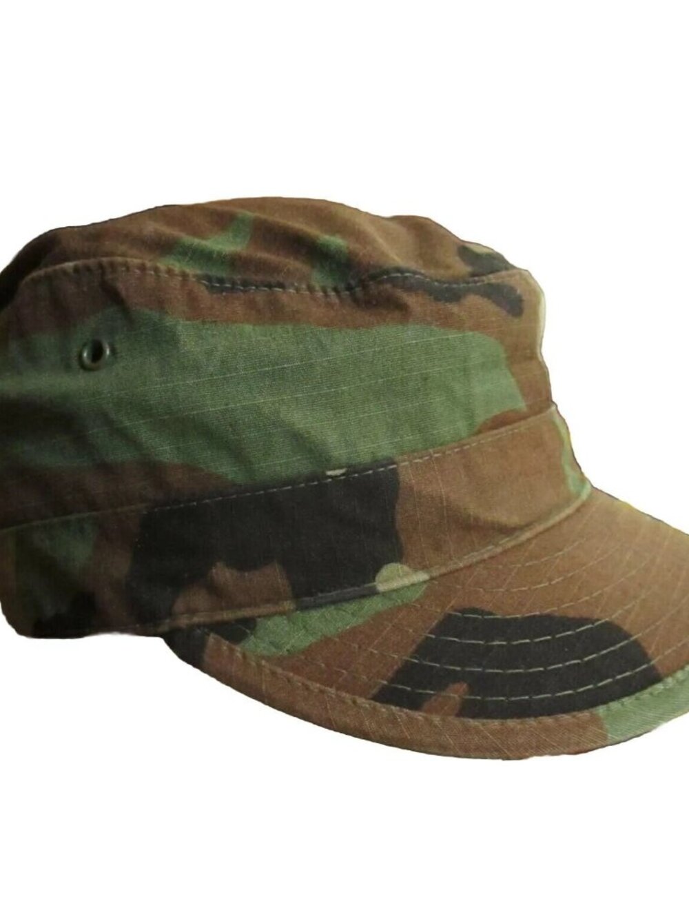 Vintage Camouflage Hot Weather Cap Size 7 US Military Issue Cap Woodland